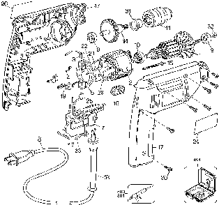 Exploded Diagram A Diagram and Parts List for BD1000-04 Type 2 Black and Decker Drill
